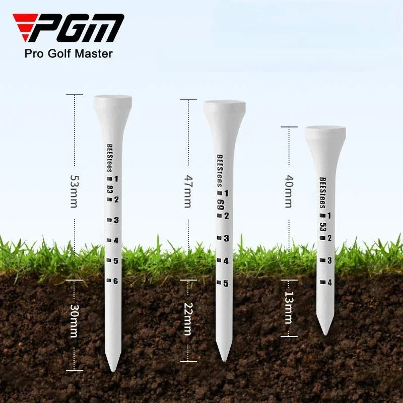 PGM Golf Limit Wood Tee – Adjustable Depth, 30-Pack, 53mm/69mm/83mm