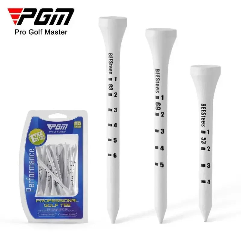 PGM Golf Limit Wood Tee – Adjustable Depth, 30-Pack, 53mm/69mm/83mm