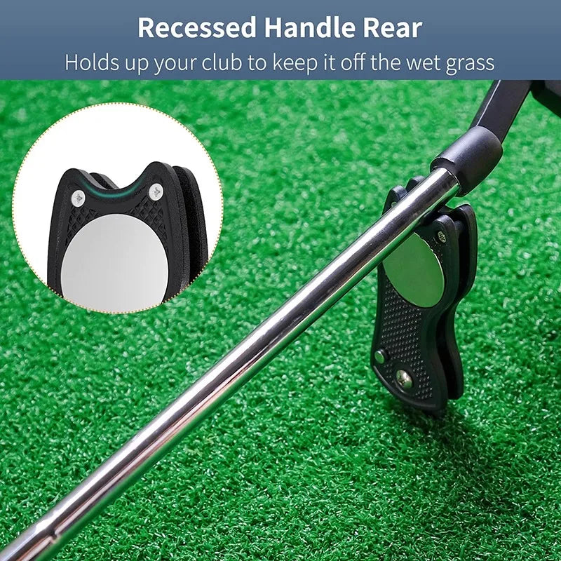 Foldable Golf Divot Repair Tool with Magnetic Ball Marker