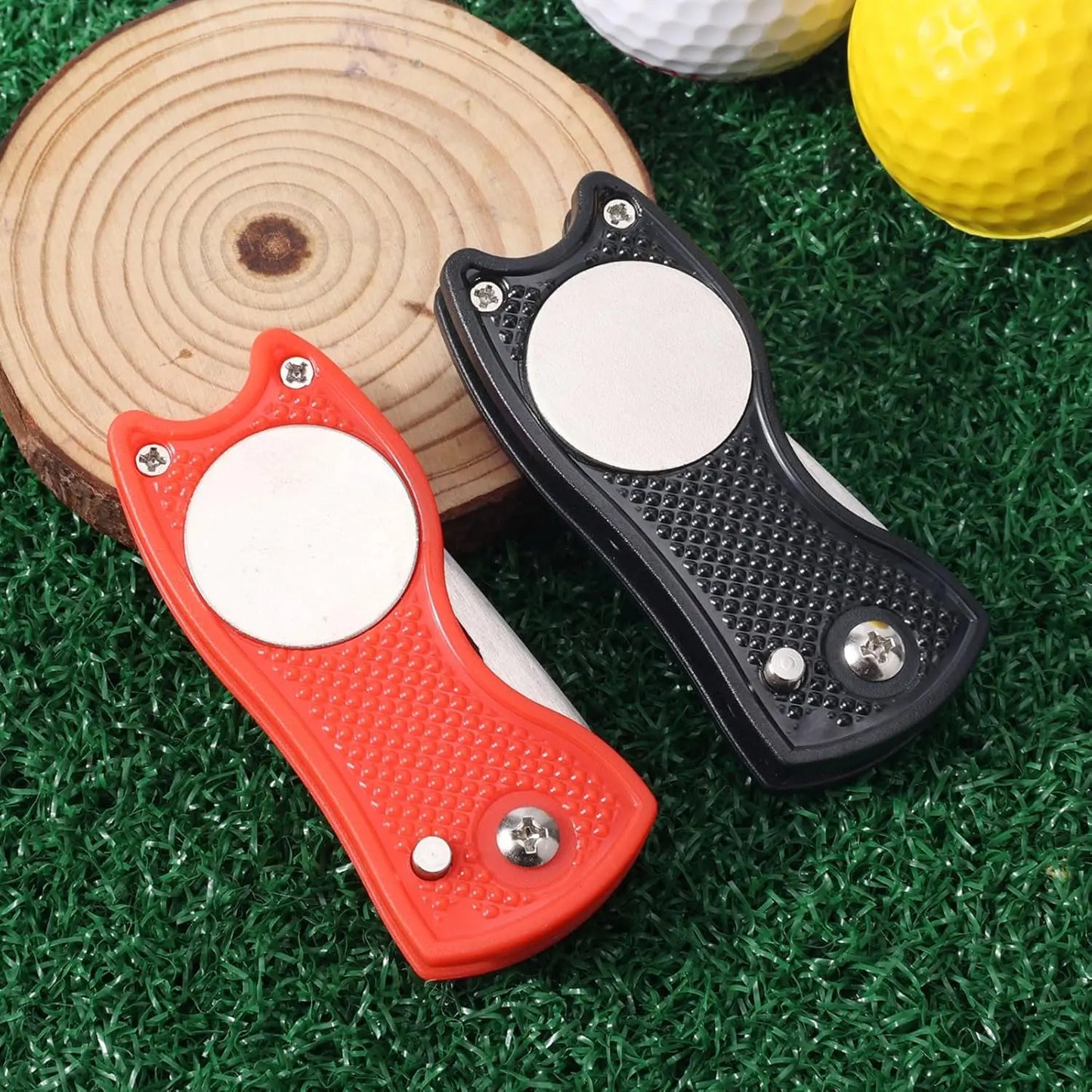Foldable Golf Divot Repair Tool with Magnetic Ball Marker
