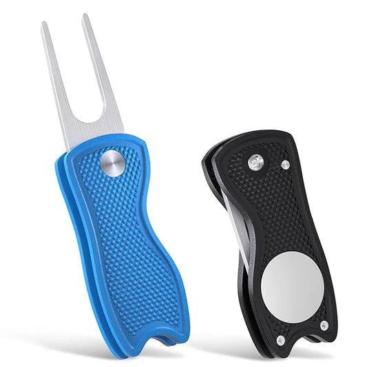Foldable Golf Divot Repair Tool with Magnetic Ball Marker